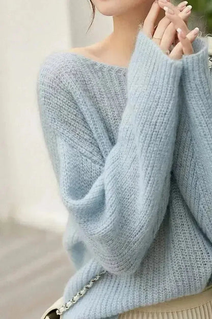 Esther | Ivory Wide-Neck Jumper