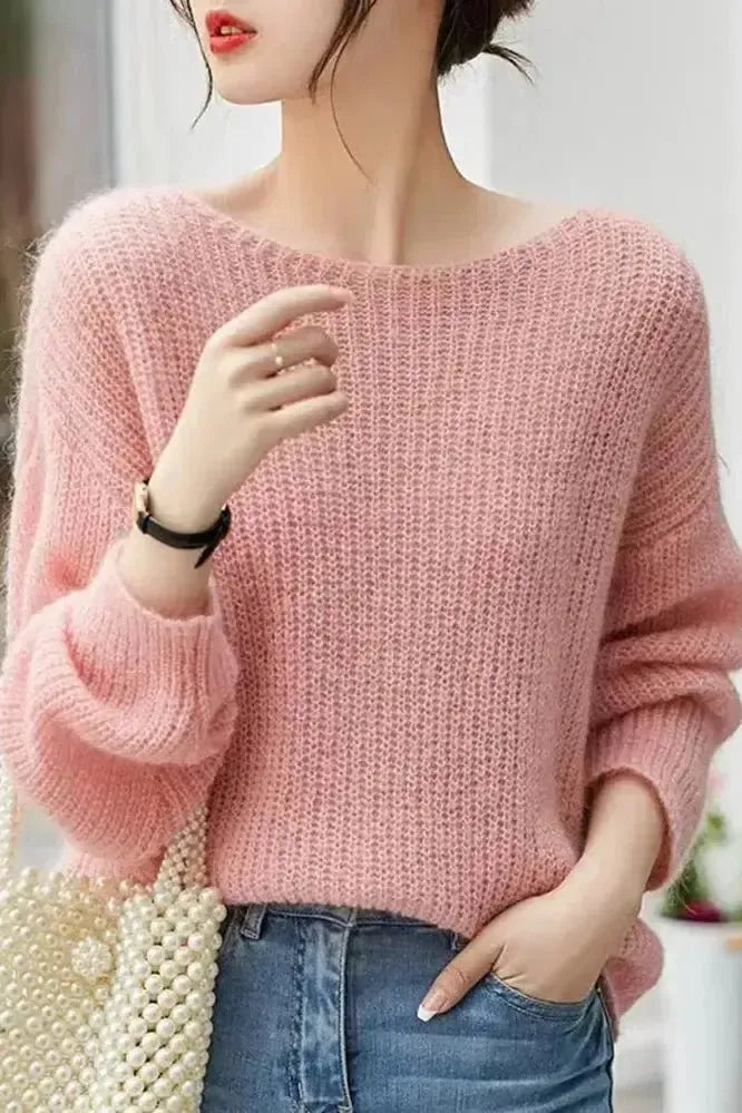 Esther | Ivory Wide-Neck Jumper