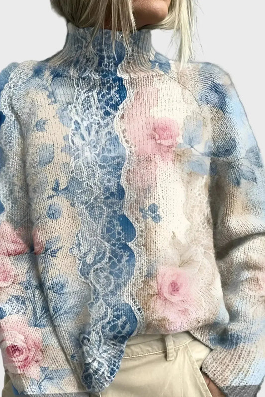 Alexandra | Floral Pattern Knit Jumper