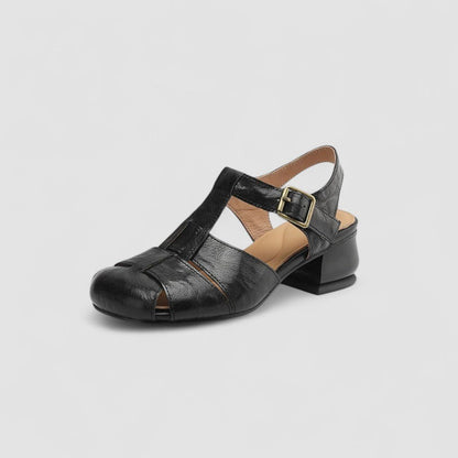 Alexandra | Burgundy Cut-Out Mary Jane Shoes