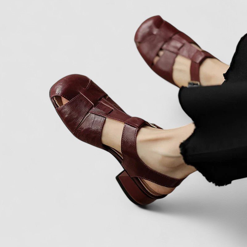Alexandra | Burgundy Cut-Out Mary Jane Shoes