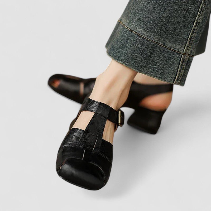 Alexandra | Burgundy Cut-Out Mary Jane Shoes