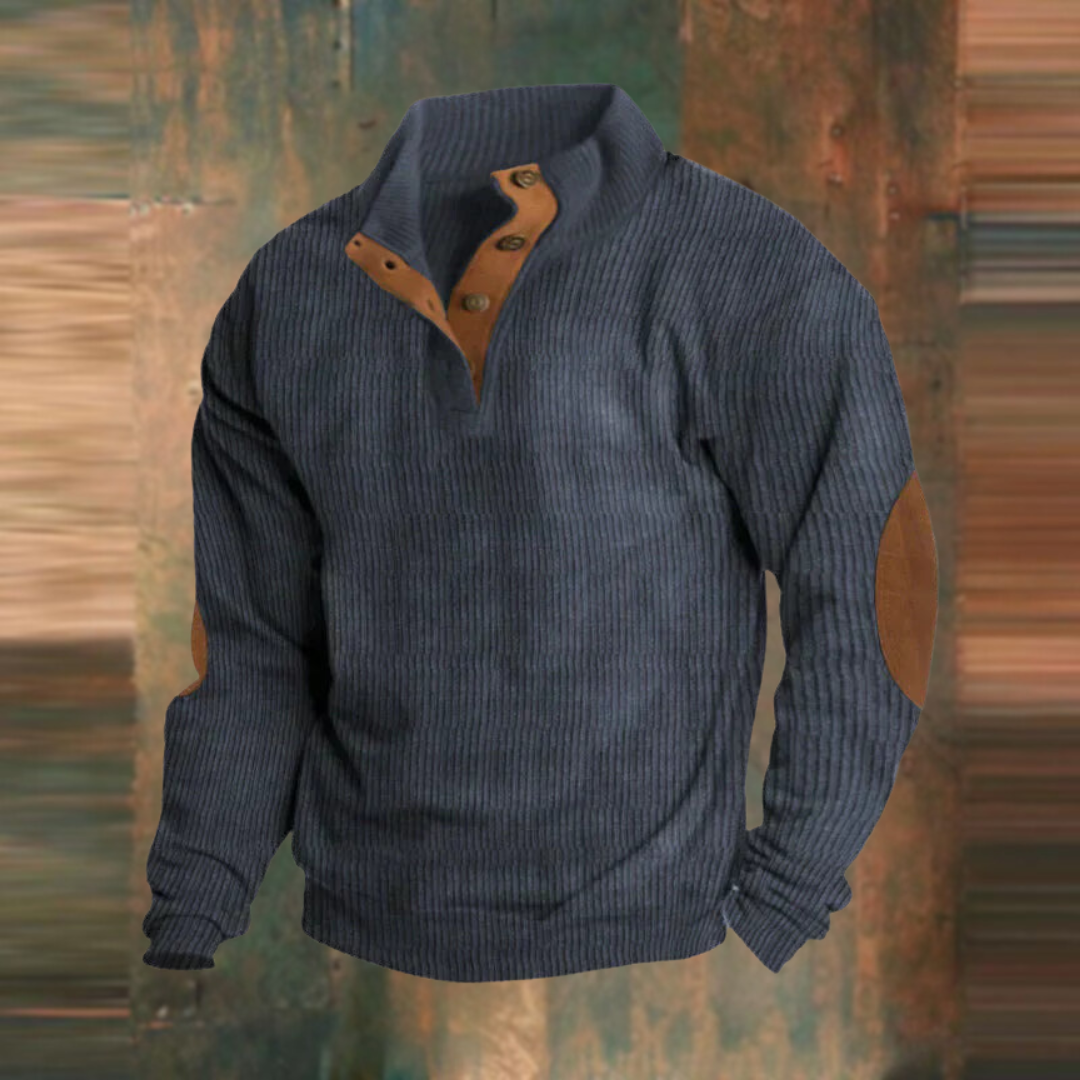 Austin | Olive Ribbed Half-Zip Jumper