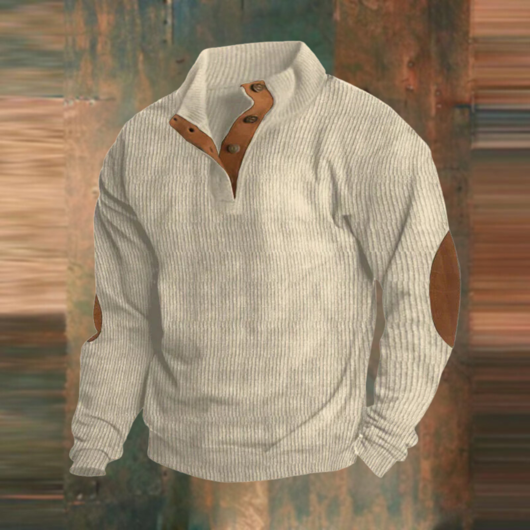 Austin | Olive Ribbed Half-Zip Jumper
