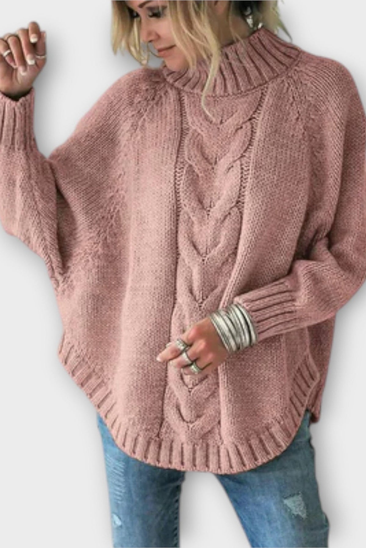 Augusta | Blue Cable-Knit Jumper