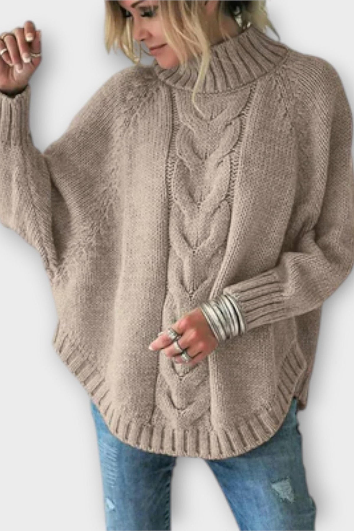 Augusta | Blue Cable-Knit Jumper