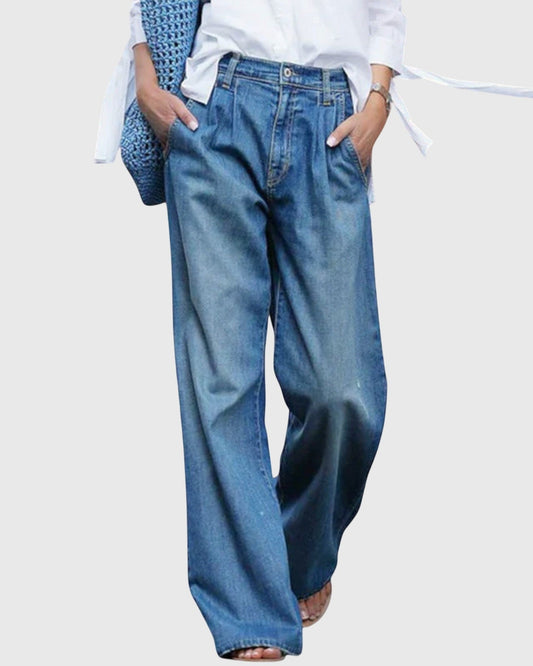 Ava | Relaxed Blue Wide-Leg Jeans