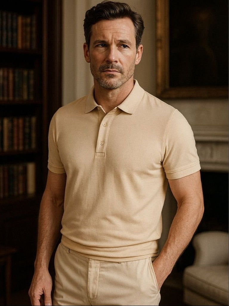 Aidan | Cream Classic Polo Shirt