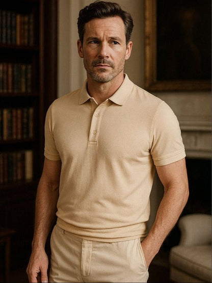 Aidan | Cream Classic Polo Shirt