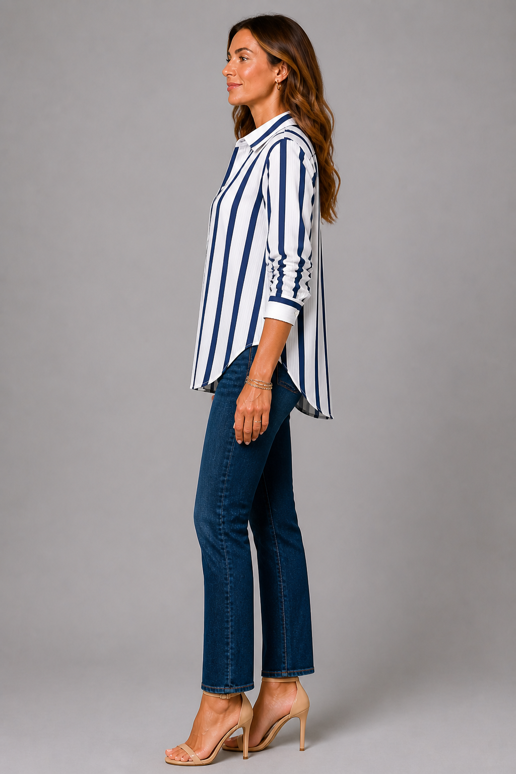 Josie | Navy Stripe Shirt