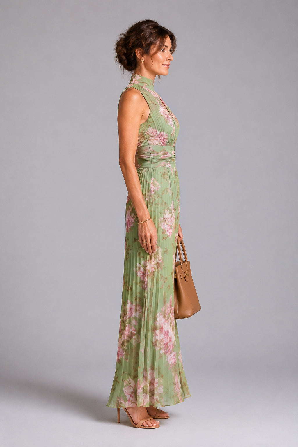 Gail | Sage Floral Halterneck Jumpsuit