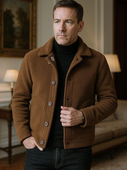 Benjamin | Camel Button-Front Jacket