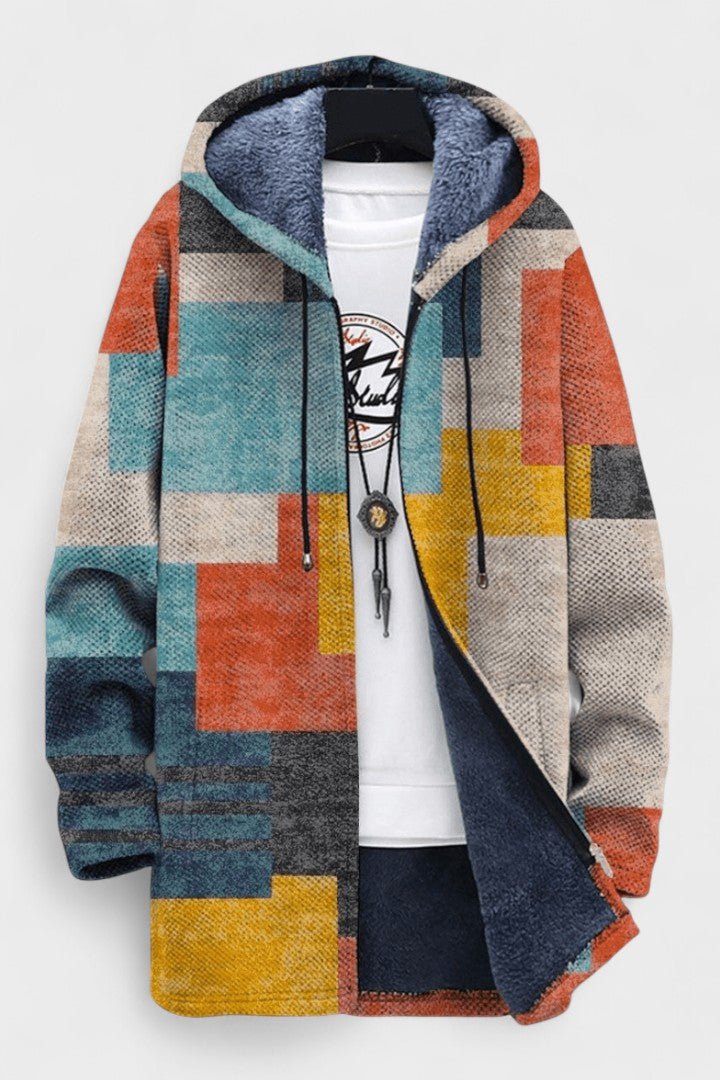 Barbara | Pastel Patchwork Hooded Zip Jacket