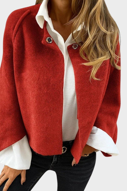 Beatrice | Taupe Crew-Neck Cardigan