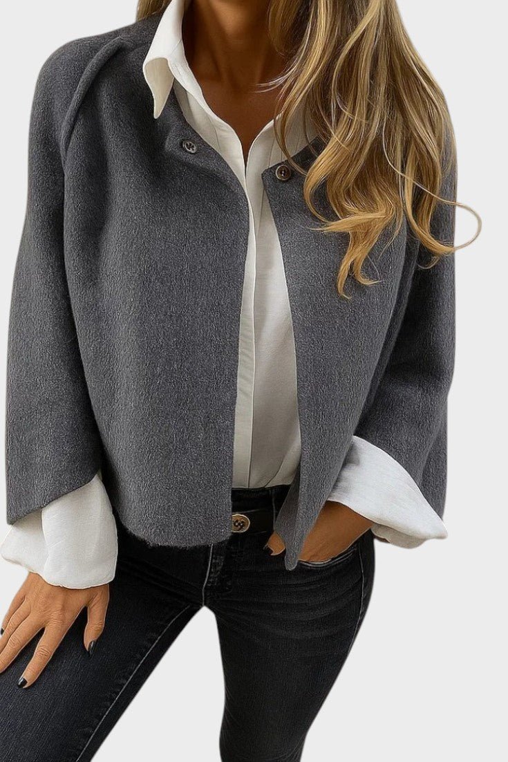 Beatrice | Taupe Crew-Neck Cardigan