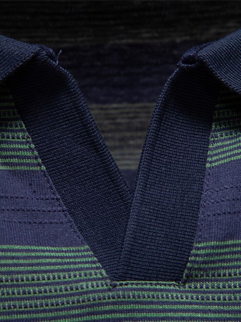 Benjamin | Grey Striped Polo Shirt