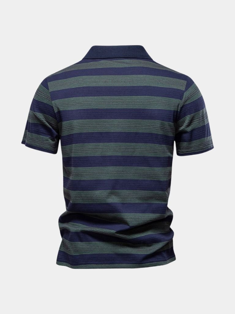 Benjamin | Grey Striped Polo Shirt