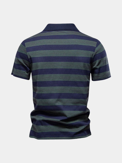 Benjamin | Grey Striped Polo Shirt