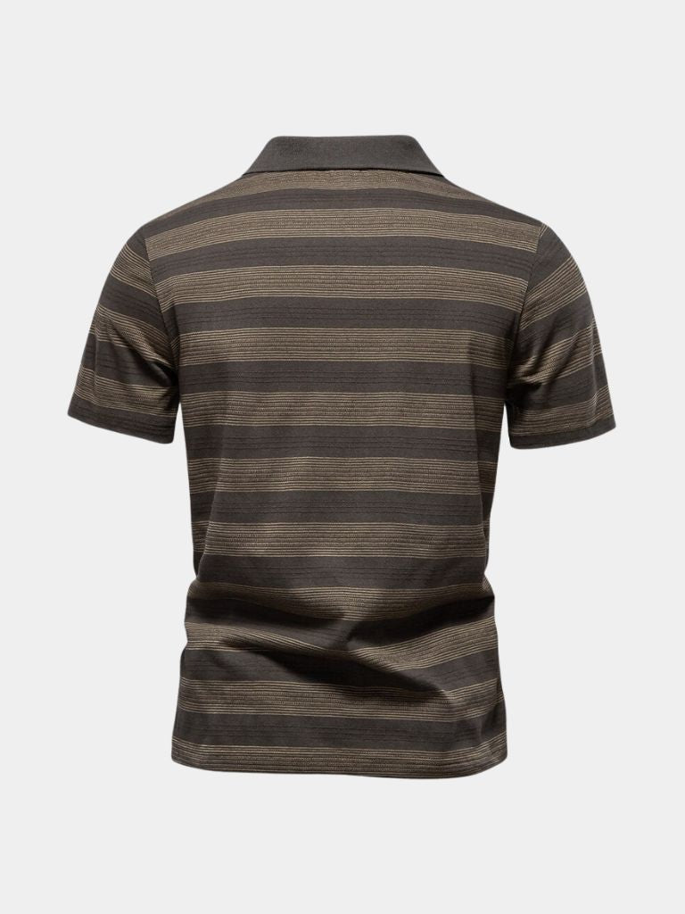 Benjamin | Grey Striped Polo Shirt