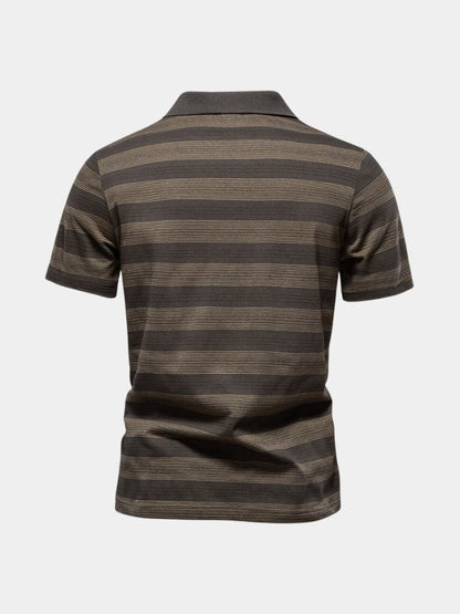 Benjamin | Grey Striped Polo Shirt