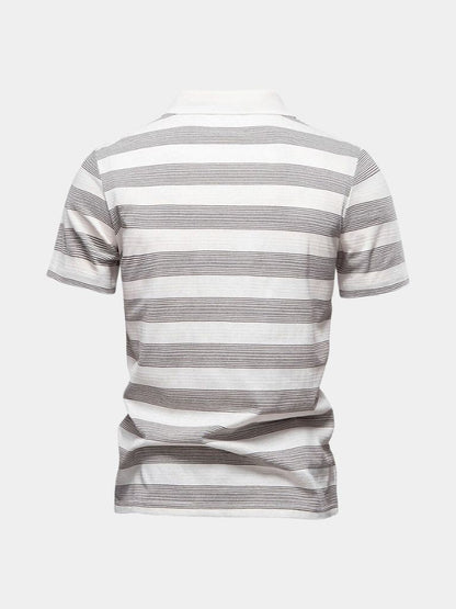 Benjamin | Grey Striped Polo Shirt