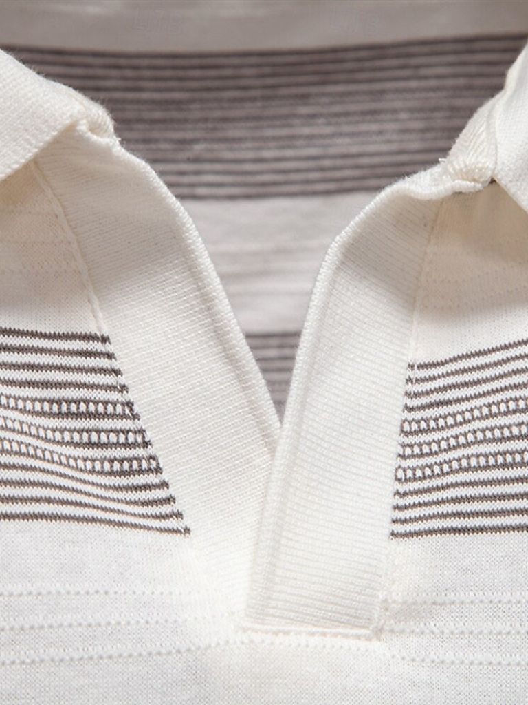 Benjamin | Grey Striped Polo Shirt
