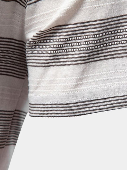 Benjamin | Grey Striped Polo Shirt