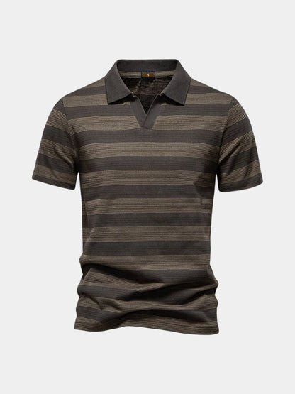 Benjamin | Grey Striped Polo Shirt