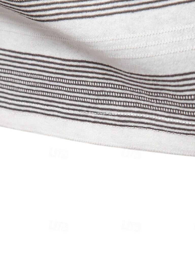 Benjamin | Grey Striped Polo Shirt