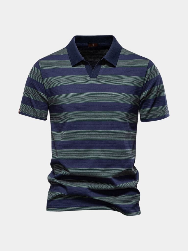 Benjamin | Grey Striped Polo Shirt