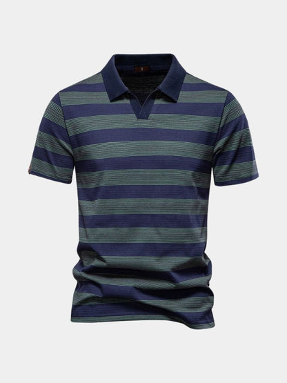 Benjamin | Grey Striped Polo Shirt