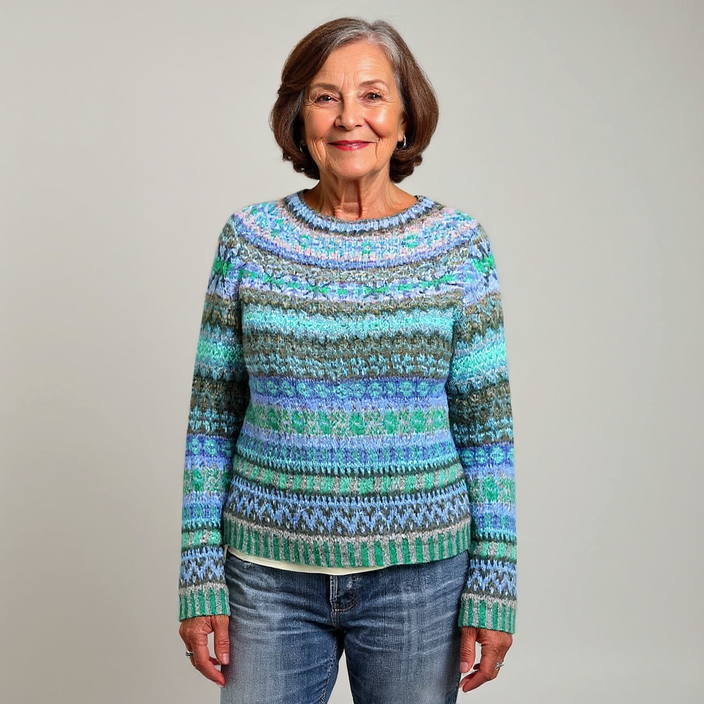 Bethany | Blue Multicolour Fair Isle Jumper