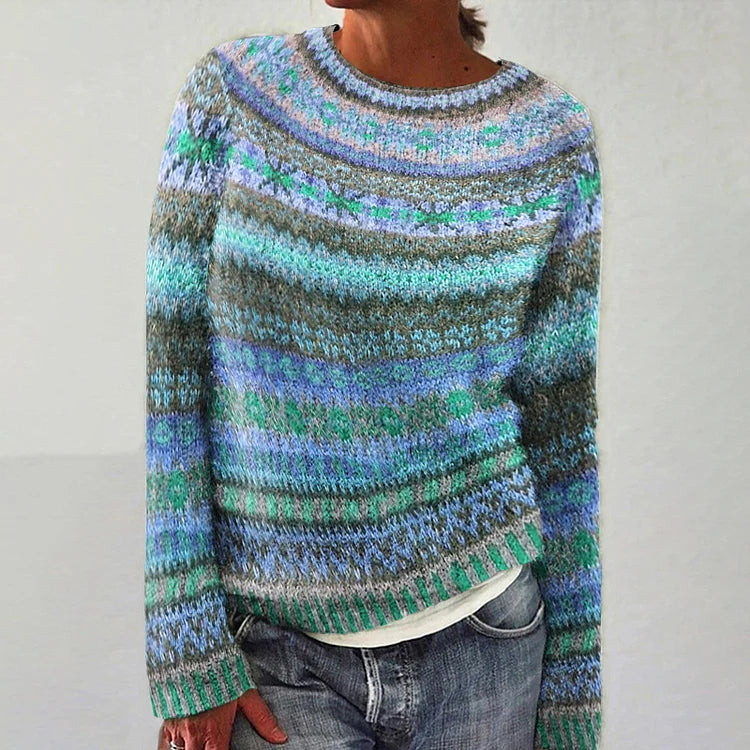 Bethany | Blue Multicolour Fair Isle Jumper