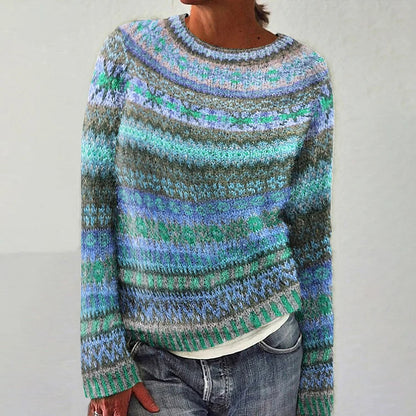 Bethany | Blue Multicolour Fair Isle Jumper