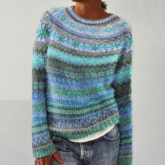 Bethany | Blue Multicolour Fair Isle Jumper