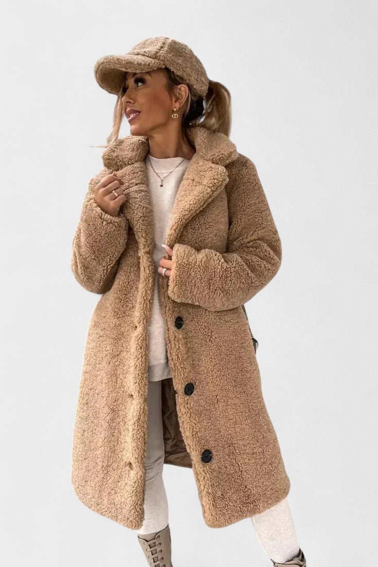 Bonnie | Camel Teddy Long Coat