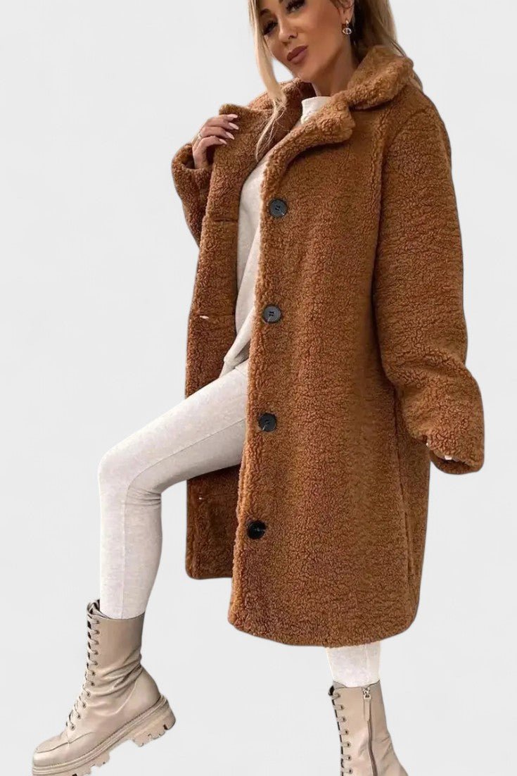 Bonnie | Camel Teddy Long Coat