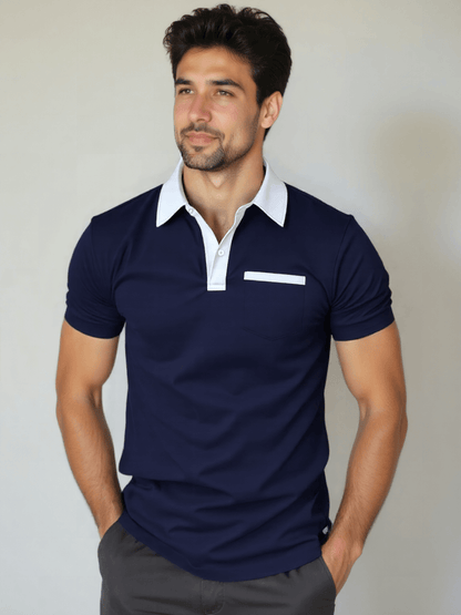 Bruce | Contrast-Collar Polo Shirt