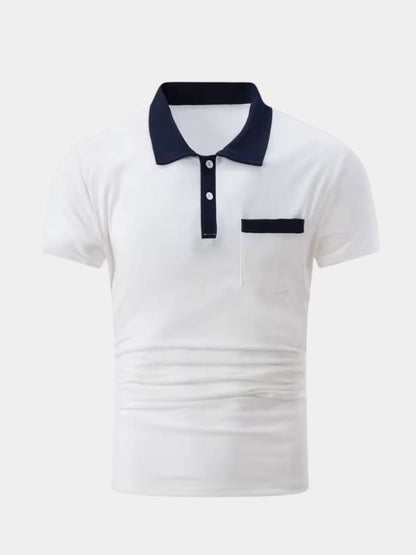 Bruce | Contrast-Collar Polo Shirt