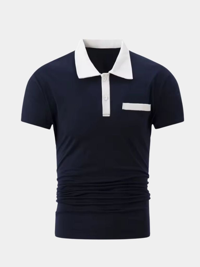 Bruce | Contrast-Collar Polo Shirt