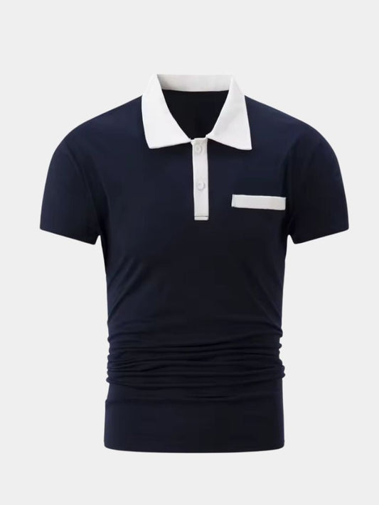 Bruce | Contrast-Collar Polo Shirt