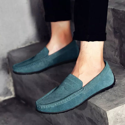 Graham | Soft Blue Suede Loafers