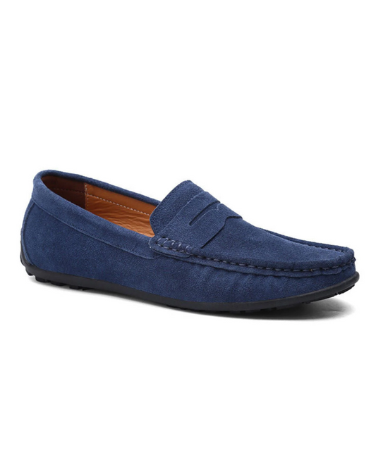 Graham | Soft Blue Suede Loafers