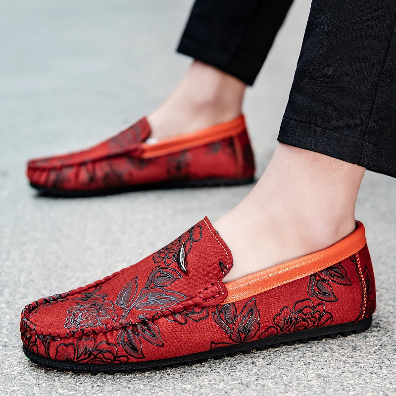 Nigel | Floral Embossed Leather Loafers