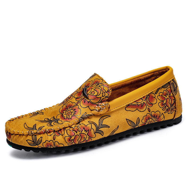 Nigel | Floral Embossed Leather Loafers