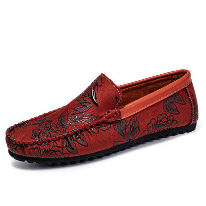 Nigel | Floral Embossed Leather Loafers