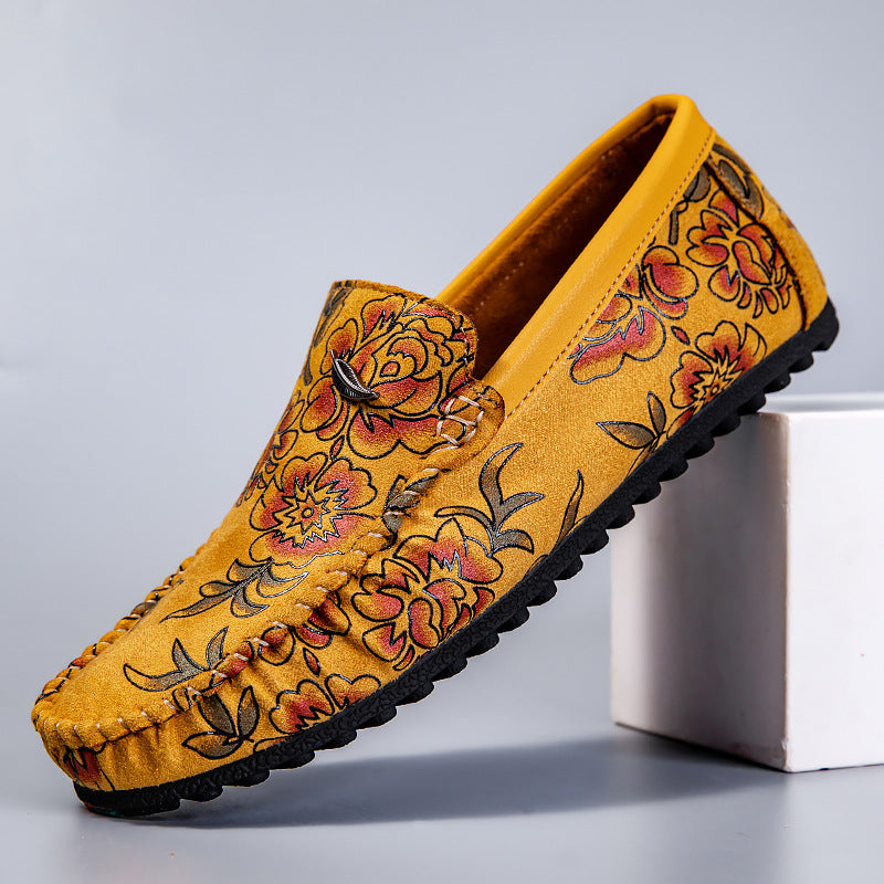 Nigel | Floral Embossed Leather Loafers