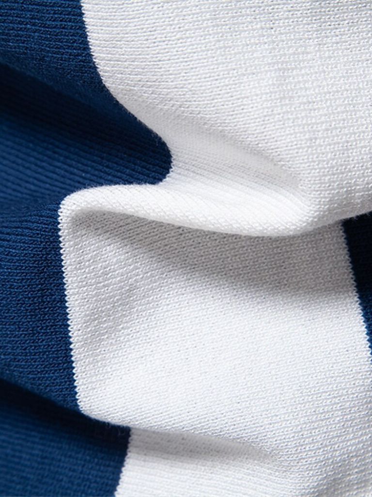 Barry | Navy Vertical-Stripe Zip Polo