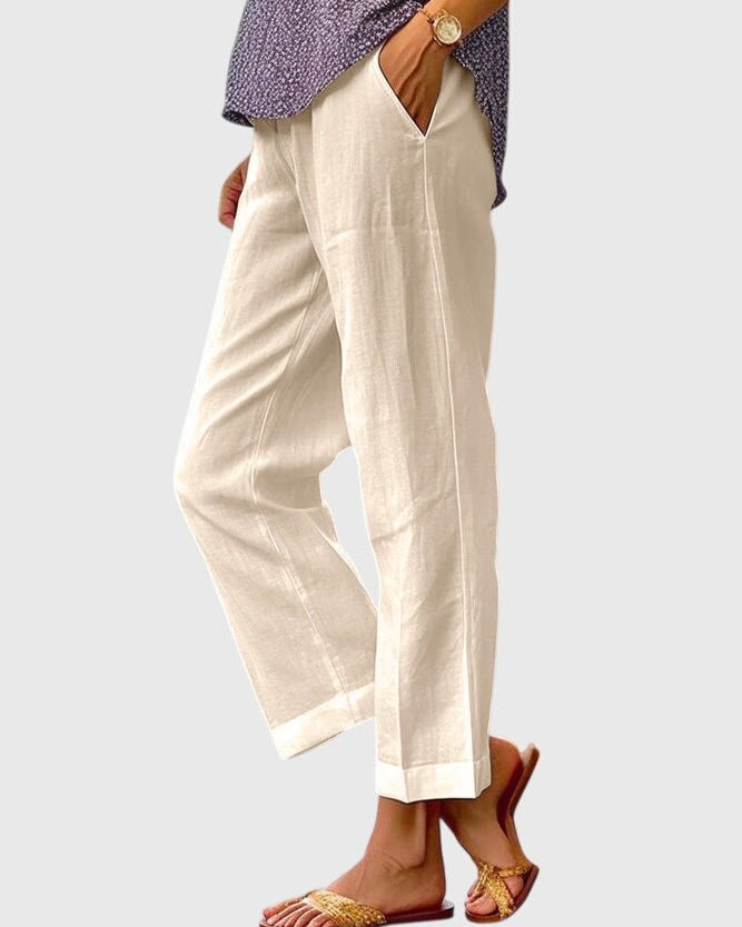 Bernadette | White Relaxed Tailored Trousers