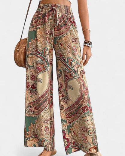 Bridget | Paisley Wide-Leg Trousers